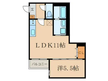 アミティ(1LDK/2階)の間取り写真