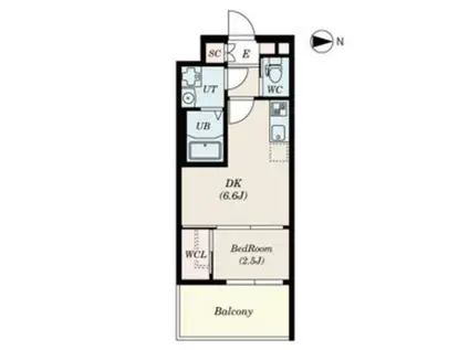 セレニテ三国プリエ(1DK/4階)の間取り写真