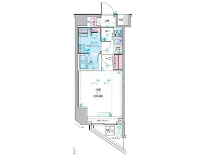 GENOVIA武蔵関公園SKYGARDEN(1K/4階)の間取り写真