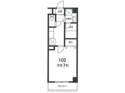 ヒルサイドテラス・ウエスタ(1K/1階)の間取り写真