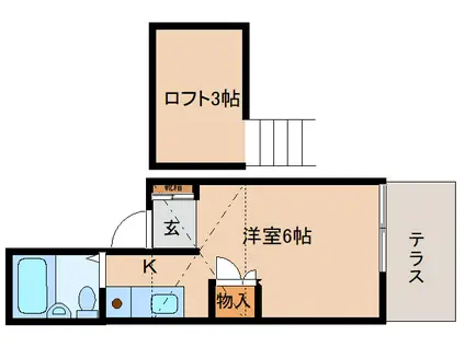 サンハイツ田村(ワンルーム/1階)の間取り写真