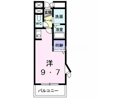 メゾン ド アウローラ(ワンルーム/1階)の間取り写真