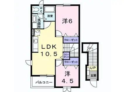 イストワールII(2LDK/2階)の間取り写真