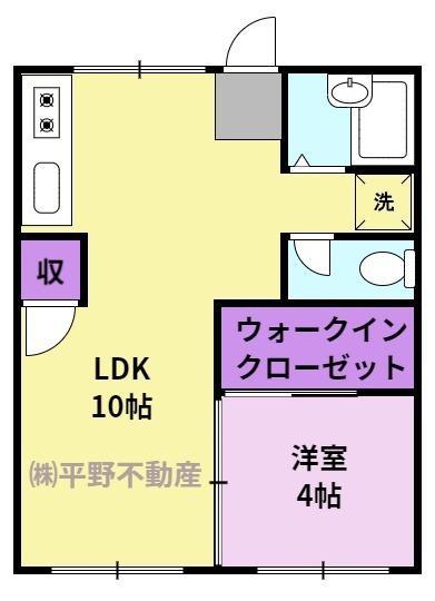 平野第2ビル(1LDK/3階)の間取り写真