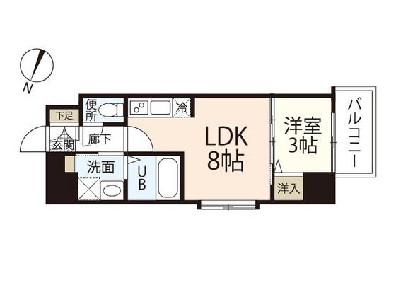 LE PENSEUR WK 東雲本町(1LDK/5階)の間取り写真