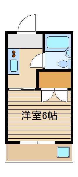 三海ハイム(1K/1階)の間取り写真