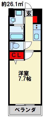 MDIグランコンディール室町(1K/9階)の間取り写真