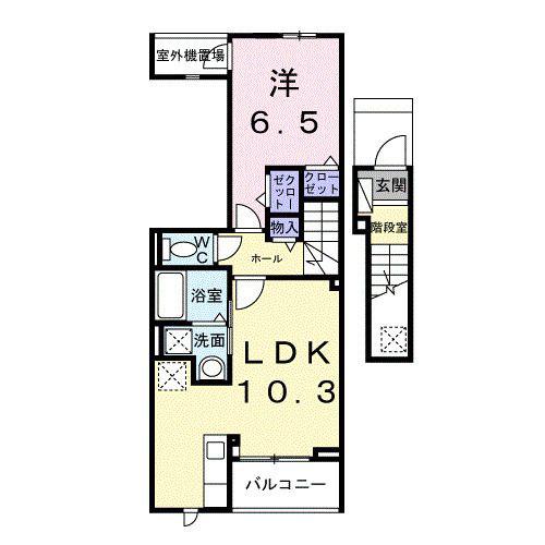 ヴィラ グレイスB(1LDK/2階)の間取り写真