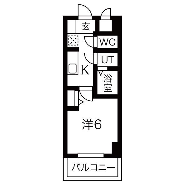 スプランディッド天王寺パークサイド(1K/12階)の間取り写真