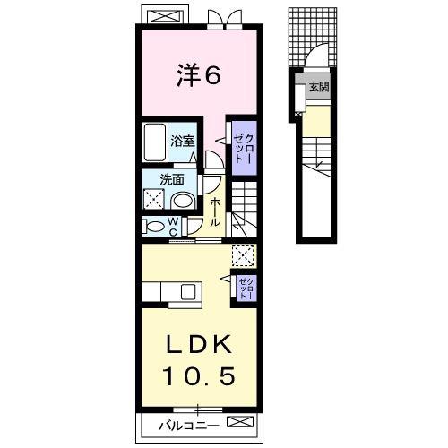 グレーシア(1LDK/2階)の間取り写真
