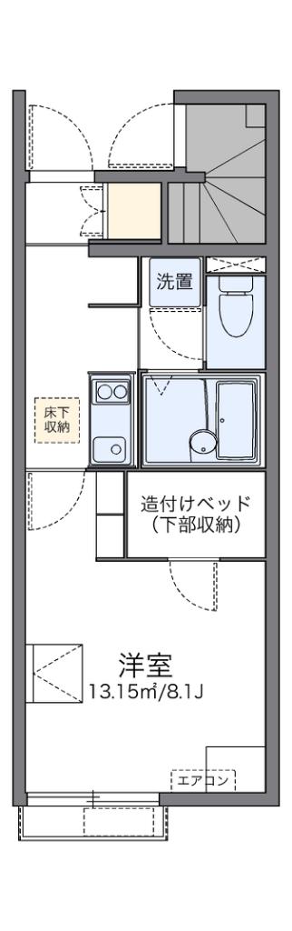 レオネクストマイヒルズ8843(1K/1階)の間取り写真