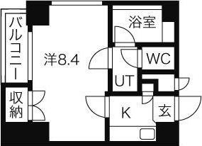 パックス今池(1K/2階)の間取り写真