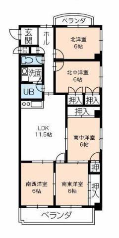 フィオーレ草間(5LDK/3階)の間取り写真