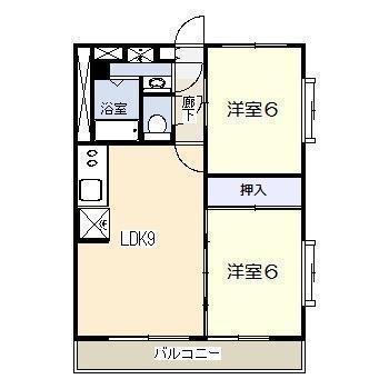 第2ナカムラハイツ(2LDK/2階)の間取り写真