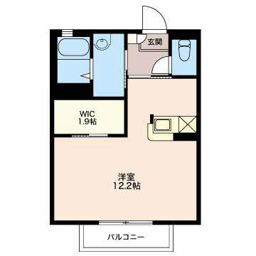グランメール(ワンルーム/2階)の間取り写真