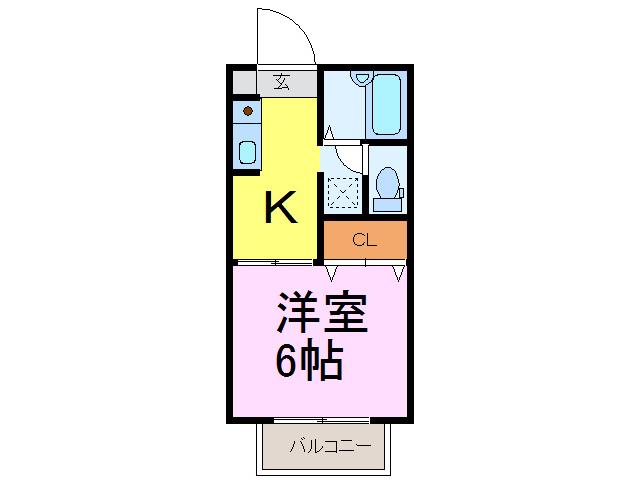 ファミールハイツ(1K/1階)の間取り写真