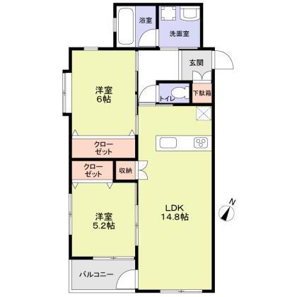 さくらガーデン(2LDK/2階)の間取り写真