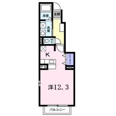 アヴニールIIIIII(1K/1階)の間取り写真