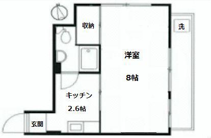 椎名町マイコーポ(1K/1階)の間取り写真