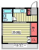 ブライズI(1K/1階)の間取り写真