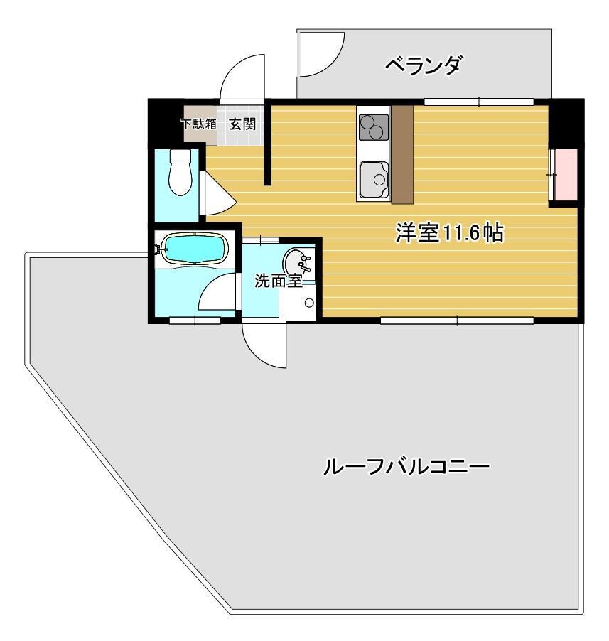 ふくら舎泊(ワンルーム/4階)の間取り写真
