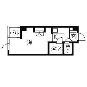 ヴィラパサージュ(1K/3階)の間取り写真