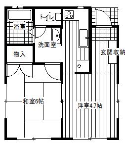 JR成田線 大戸駅 徒歩3分 1階建 築22年(2K/1階)の間取り写真
