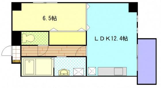 東広島SEA PLACE(1LDK/13階)の間取り写真