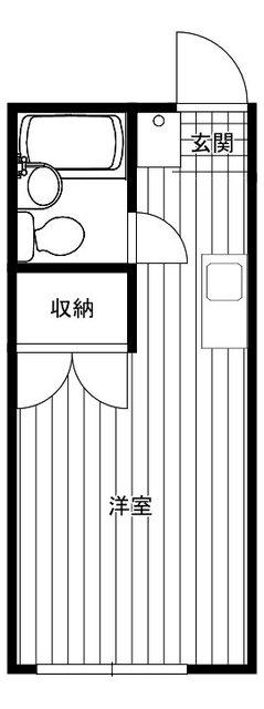 パークハイツ中島II(ワンルーム/1階)の間取り写真