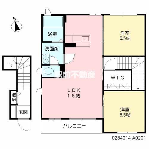 シャーメゾンはすいけ(2LDK/2階)の間取り写真