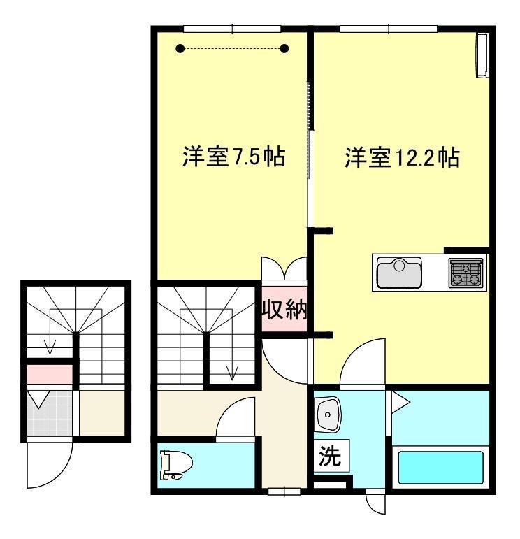 フェリーチェ大豆(1LDK/2階)の間取り写真