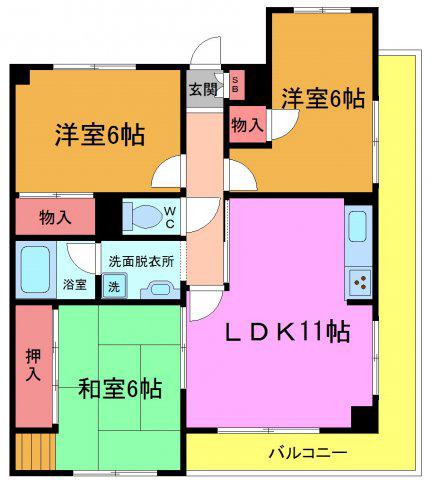 ソレーユ西船橋(3LDK/4階)の間取り写真