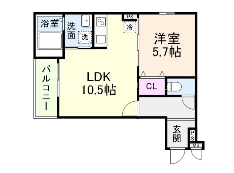 グランシールIII番館(1LDK/2階)の間取り写真