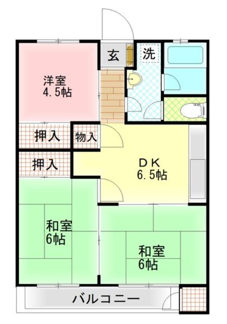 三恵マンション(3DK/2階)の間取り写真