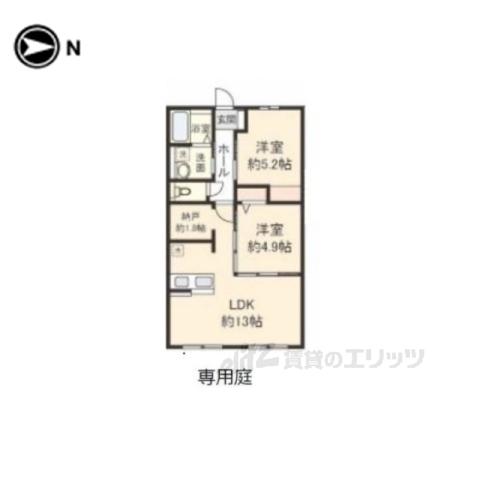 CANTISLAZY2(2LDK/1階)の間取り写真