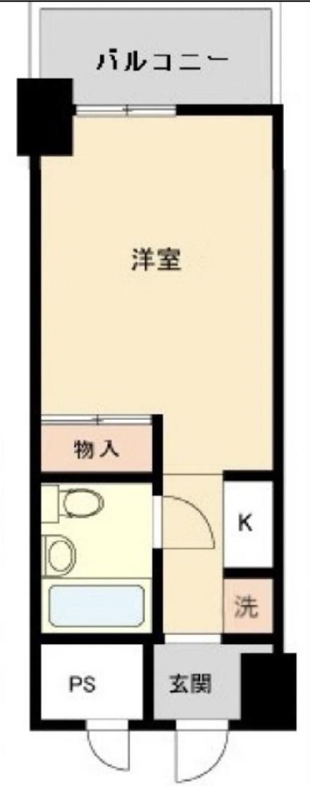 トップ仲木戸(ワンルーム/1階)の間取り写真