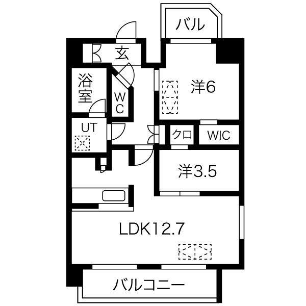 スプランディッドIII(2LDK/8階)の間取り写真
