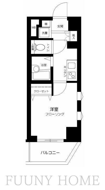 メインステージ恵比寿東(1K/4階)の間取り写真