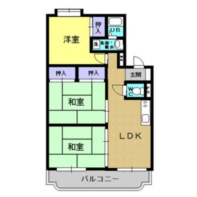 ドルチェ大竜(3DK/2階)の間取り写真