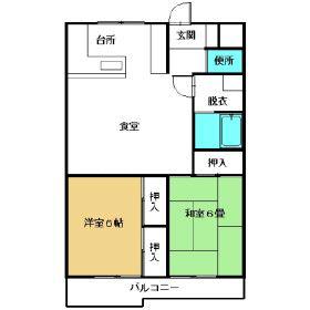 番町ロックレジデンス(2LDK/3階)の間取り写真