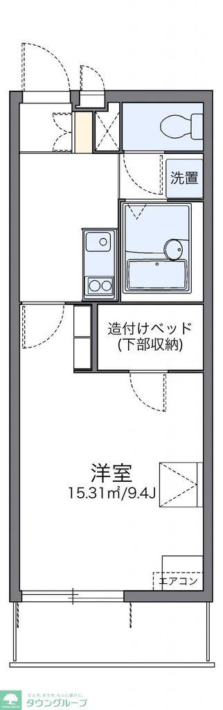レオパレスルームス北越(1K/2階)の間取り写真