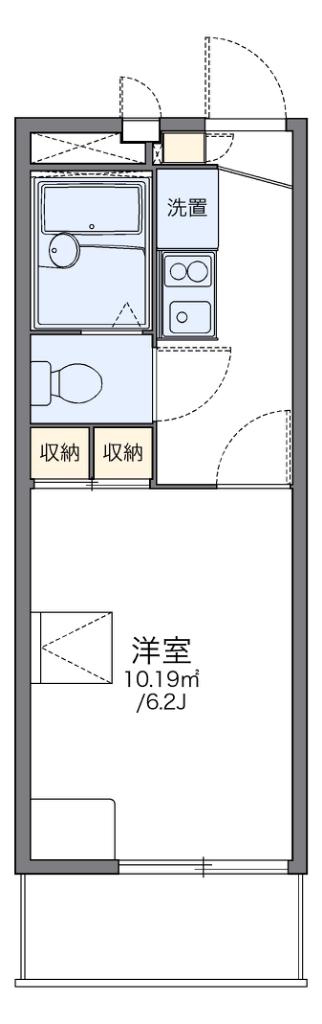 レオパレスM.S.MI(1K/1階)の間取り写真