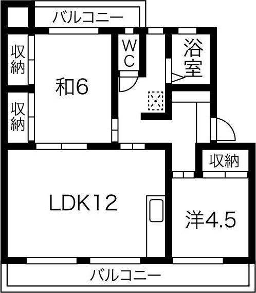 コーポポエム(2LDK/3階)の間取り写真