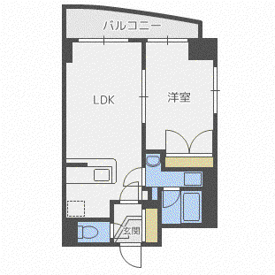 リュミエール北3条(1LDK/3階)の間取り写真