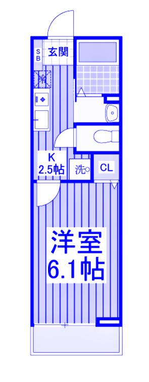 リポス瀬谷B棟(1K/1階)の間取り写真