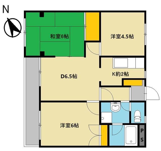 メゾンドレーブ(3DK/2階)の間取り写真