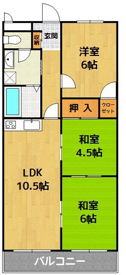 ビューテラスASANO(3LDK/3階)の間取り写真