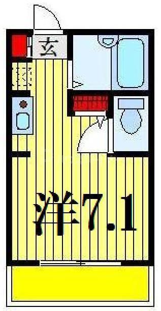 ソレイユ高砂(ワンルーム/2階)の間取り写真