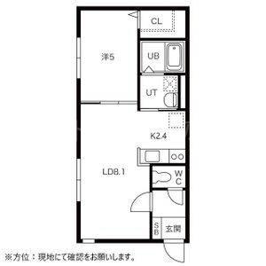 カヌレ菊水(1LDK/4階)の間取り写真