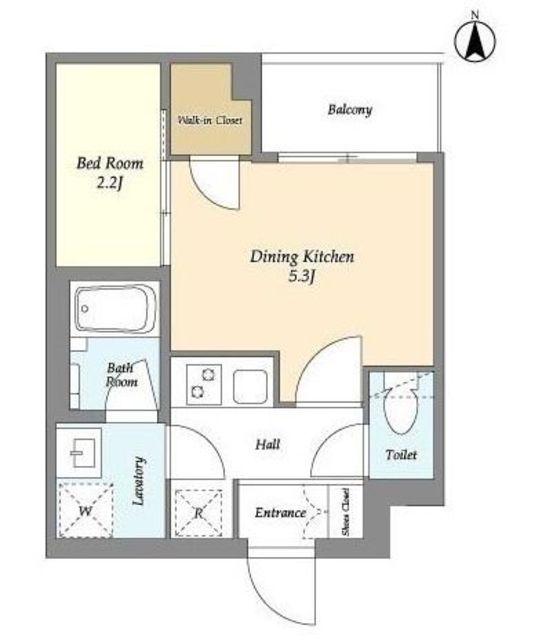 スタイリオ東品川(1DK/1階)の間取り写真